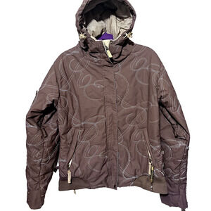 Ride Snowboards Womens Jacket Coat Size XL Brown Ski Winter hooded Cell Series 5